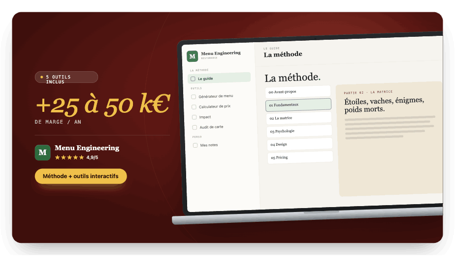 Transforme ton menu en machine à cash